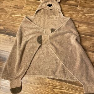 Pottery Barn Kids Beige Hooded Blanket with antlers